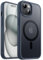 JETech Magnetic Case for iPhone 15 6.1-Inch Compatible with MagSafe, Translucent Matte Back Slim Shockproof Phone Cover (Storm Blue)