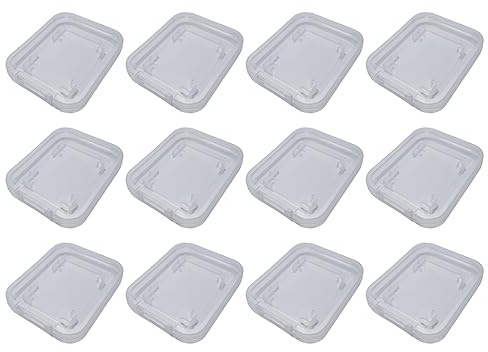 Hüllen für SD Karten (12 Stück) SD + MicroSD Set Flach Speicherkarte Hülle Case Box Aufbewahrungsbox Thin Speicherkartenhüllen Schutzhülle 12x Dünn (12x SD Hülle)