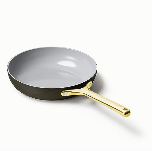 Caraway Nonstick Ceramic Mini Fry Pan (1.05 qt, 8) - Non Toxic, PTFE & PFOA Free - Oven Safe & Compatible with All Stovetops (Gas, Electric & Induction) - Black