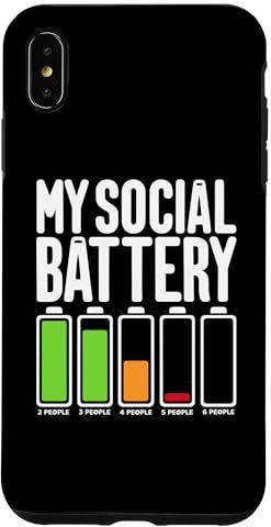 iPhone XS Max Battery Low Energy Anti Social for Introverts Case