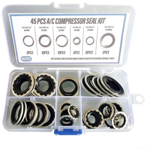 Hasaller Kit de juntas tóricas de aire acondicionado, compresor de aire acondicionado, kit de arandela de sellado de puerto para aire acondicionado de coche