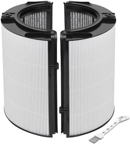 360° Kombi-Glas True H13 HEPA + Carbon Ersatzfilter kompatibel mit Dyson TP10 HP10 HP09 TP09 HP07 TP07 TP06 HP06 HP04 TP04 PH04 PH03 PH02 PH01 DP04 HP4B PH3A TP7A TP7C 4A TP4B 2-in-1-Filter