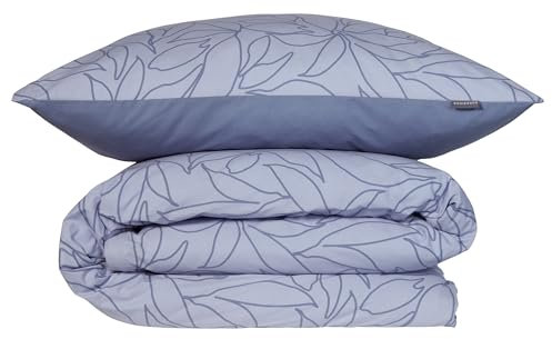 Schiesser Bettwäscheset Leaves | 2-teilig | Floral | Renforcé | 100% Baumwolle | Oeko-Tex Zertifiziert | Reißverschluss | 135x200cm + 80x80cm | Lavendel