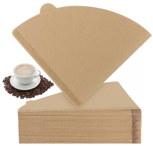 NXPUXP 100 Pièces Filtres à Café en Papier,Forme en V Filtre à Café,Filtres à Café non Blanchi,Filtre à café V60,Pour Machines à Café Filtre(couleurs primaires)