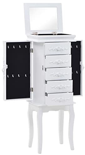 LLEZKBR Meuble à bijoux sur pied Blanc