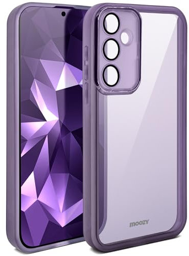 Moozy LumiCase cover per samsung galaxy a55 5g, Custodia per a55 5g samsung, Cover per samsung a55 5g trasparente, Cover per a 55 5g samsung antiurto con protezione fotocamera, Viola