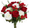 Luabue Künstliche Blumenstrauß Künstliche Blumen Rot Rosen Seidenblumen Weiße Nelkenblume Blumensträuße für Hochzeit Parteien Valentinstag Muttertag Dekoration Tischdeko Brautstrauß