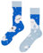 Dedoles Socken Unisex Damen Herren & Kinder Baumwolle viele lustige Designs 1 Paar Geschenk links rechts verschieden, Farbe: Blau, Motiv: Kleiner Yeti (Wärmesocken), Gr. 39-42