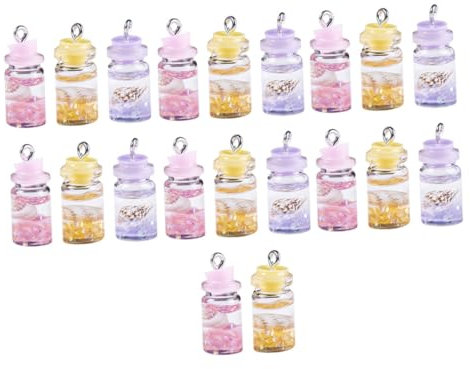 TOPBATHY 40pcs Conch Piercing Jewelry Supply Wishing Bottle Charms Earring Fashion Glitter Keychain Pendant