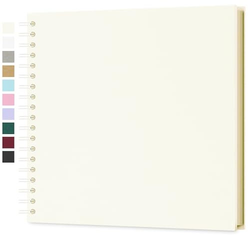 Fotoalbum zum Selbstgestalten, Scrapbook Fotobuch zum Einkleben 25,5 x 25,5 cm 40 Seiten, Archivqualität säurefrei DIY Geschenk für Baby Familie Jahrestag Geburtstag Valentinstag und Hochzeit