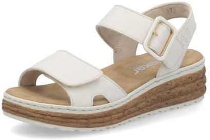 Rieker Femme Sandalette Sandales compensées, Beige 60, 36 EU Large