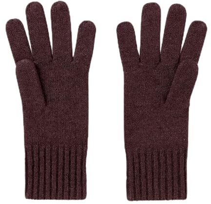 CLASSE77 - Damenhandschuhe aus gebürsteter Wolle und Angora-Mix mit geripptem 2x2-Manschette - Handgefertigt - Made in Italy, bordeaux, Einheitsgröße