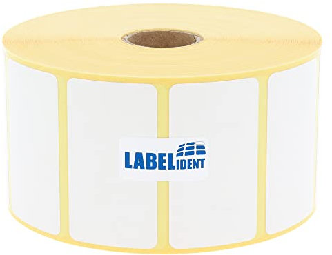 Thermoetiketten - 57,15 x 31,75 mm - 2.100 Thermodirekt-Etiketten auf 25 mm Kern, selbstklebend