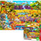 QUOKKA 100 Piece Jigsaw Puzzles For Children - Kids Puzzles For 3 4 Year Olds - Busyland Safari Animals Jigsaws for Children Age 5 6 - Learning Toys for Boys and Girls - Educational Games Gift