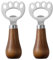 2 Pcs Bottle Opener, Wooden Handle Bottle Opener, Stainless Steel Beer Opener, Beer Openers, Wooden Bottle Openers, for Party, Festivals, Gatherings, Kitchen Bar Restaurant (Silver, Cat paw Shape).