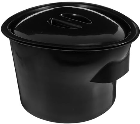 WRITWAA Urinoir Portable Pour Personnes Âgées Seau De Chevet Avec Couvercle Pot De Chambre Plastique Noir Pour Patients Bassins De Lit Faciles à Nettoyer