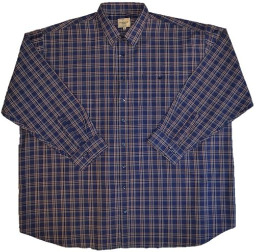 KAMRO Chemise pour homme, grande taille, à carreaux, bleu/marron/beige, 7XL-14XL, Bleu/marron/beige à carreaux, 8XL grande taille