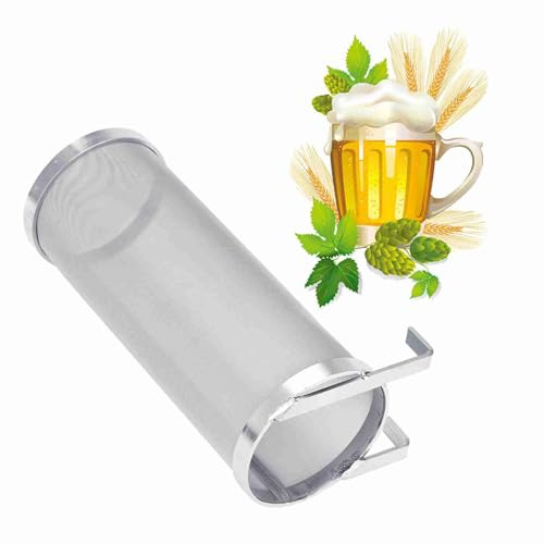 Segutage 300 Micron Filtro Rete Birra in Acciaio Inox, Casa Homebrew Birra, con Ganci, Filtro Tramoggia Cestello, Birra Luppolo e tè (10 x 25.5cm)