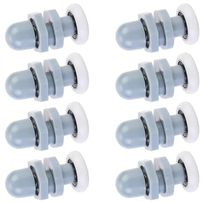 Lot de 8 roulettes robustes de 20 mm pour porte de salle de bain - Accessoire de rechange pour cabine de douche coulissante ronde