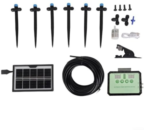 Automatisches Bewässerungsgerät, solarbetriebener Bewässerungs-Timer mit Timer und 10 Meter Schlauch, 3 Bewässerungsmodi für den Außenbereich, Garten, Büro