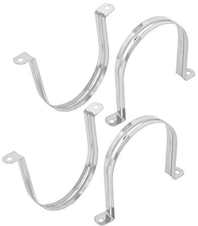 sourcing map 4 Stück Starrer Rohrgurt Erstaz 110 mm 4.3 Zoll, Zugrohr Clip Klemme 2 Loch 304 Edelstahl