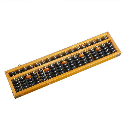Abakus aus Holz mit 17 Reihen, chinesischer/japanischer Taschenrechner, Zählwerkzeug mit Reset-Taste, 35,5 cm, Vintage-Stil