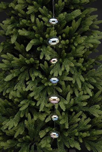 Festive Iridescent Glass Pebble Bauble Garland