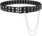 SUOSDEY Double Grommet Belt for Women Punk Wide Goth Womens Belts for Jeans with Chain