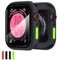 Hülle mit Glasfolie für Apple Watch 40mm Series 6/SE/5/4, Qianyou Silikon Gehäuse mit Kratzfest Displayschutz Ultra Dünn TPU Schutzhülle Bumper Case für iWatch Series 5/4/6/SE 40mm-Schwarz