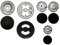 Hotpoint Ariston - Kit 5 bruciatori completi di piattelli spartifiamma 4 fuochi + tripla corona per cucina piano cottura 5 fuochi - Made in Italy - AR08