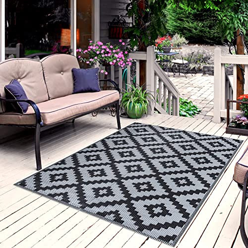 Pasha Home Wendematte für Draußen (2-in-1) und Wetterfest – Ideal für Balkon oder Außenbereich – Camellia, 180x270 cm