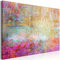 decomonkey Bilder Abstrakt 120x80 cm 1 Teilig Leinwandbilder Bild auf Leinwand Vlies Wandbild Kunstdruck Wanddeko Wand Wohnzimmer Wanddekoration Deko Modern Textur wie gemalt rosa beige