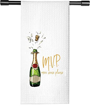 MVP Handtuch – lustiges Geschenk für Champagnerliebhaber – Dekoration für Champagner-Bar – Themen-Mehlsack Küchentuch Geschirrtuch