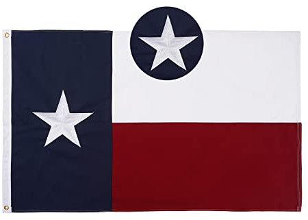 Homissor Texas-Flagge, Baumwolle, 7,6 x 12,7 cm, bestickt, Stern, strapazierfähig, genähte Streifen für den Innenbereich