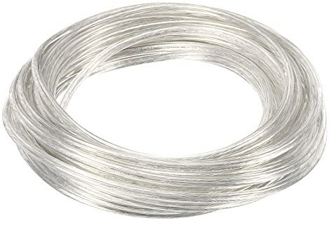 YOKIVE PVC Cable Cubierto, 18AWG Cable Eléctrico con 2 Núcleos, para DIY Iluminación Proyectos, Genial para Hogar, Fiesta, Uso Diario (Transparente, 32.8 Pies)