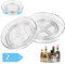 2 Pièces Plateau Tournant Cuisine Rotatif 360°, Transparent Plastique Étagère Lazy Susan Rangement Organisation Placard pour Epices Snack Bouteille, Cosmétique, Fruit Organisateur Frigo (23.5cm+27cm)