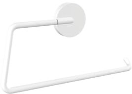 emco Round Handtuchring zum Kleben zur Wandmontage in weiß | Handtuchhalter als Ring für Handtücher, 34 x 123 x 234