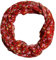 beybey® Damen Seide Loop Schal mit Blumenmuster - wunderschön und fein - Seidenschal - Loop Schal Damen - Schlauchschal Damen (rot)