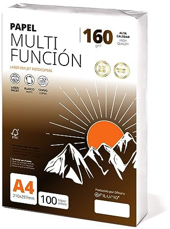 Ofituria Kopierpapier, DIN A4, 160 g/m2, 100 Blatt, Mehrzweckpapier für Laser- und Tintenstrahldrucker, Kopierer, Bürobedarf, Schulbedarf, Packung zu 100 Blatt, 160 g