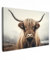 MuchoWow© Wandbilder Groß 120x80 cm XXL Wohnzimmer Wanddeko Schlafzimmer Zimmerdeko Fotowand Zimmer Deko Wand Dekoration Wall Art Schottische Hochlandrind - Kuh - Highland Cow - Hörner - Landschaft