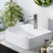 EMKE Waschbecken Aufsatzwaschbecken, Hängewaschbecken für Badezimmer Gäste WC 44 x 40 x 13 cm, Eckig Handwaschbecken Bad Waschbecken Klein Wandwaschbecken Waschtisch Weiß