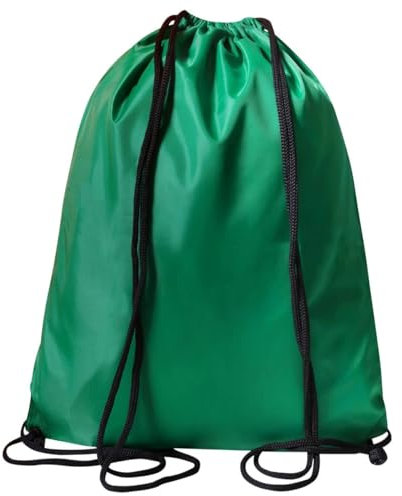 WESTWOOD FOX Turnbeutel mit Kordelzug, Turnbeutel, Rucksack, PE-Beutel für Damen, Herren, Trainer, Schwimmtasche, Reisen, Strand, Schule, Urlaub, geeignet für Sport, Kinder, Jungen, Mädchen, grün