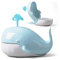 HAUCOZE Wal Keksdose Modern Arts Figur Ozean Geschenk Dekor Polyresin Blau 23cm