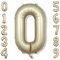 Metallic Gold 101 cm XXL Champagner Luftballon 0 für Mädchen, Hell Gold Zahlenballon - Helium Ballon Ideal für Frau Mann Babyparty Geburtstagsdeko Jubiläum Deko