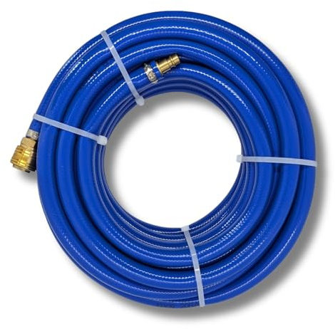 Lumonic 10m Druckluftschlauch mit Schnellkupplung I 13mm I fertig konfektioniert I flexibel, abriebfest und gewebeverstärkt I PVC Druckluftverlängerung I Dose & Stecker