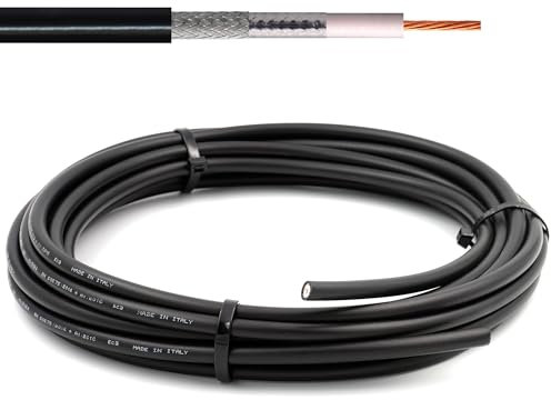 HF400 Flexible (LMR 400 UF equivalent) Coaxial Cable 15m — 50ohm All-copper Extension Coax — N Type SMA BNC TNC PL259 compatible — for WiFi VHF UHF CB Radio Router Antenna 4G 5G — Made in Italy