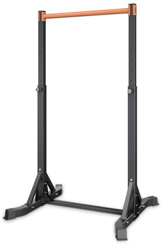VEVOR Estación Portátil de Dominadas y Fondos, Carga de 150 kg, Autoportante, con Estructura en H y Tubo de Acero, Altura Ajustable en 8 Posiciones, para Entrenamiento de Brazos, Espalda y Pecho