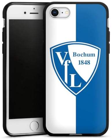 Silikon Hülle kompatibel mit Apple iPhone 8 Case schwarz Handyhülle VFL Bochum Offizielles Lizenzprodukt Logo