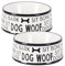 Bone Dry Ciotola per animali domestici in ceramica bianca e nera a forma di osso di cane, 16,25 x 16,25 x 2,5 cm, nero, 2 pezzi