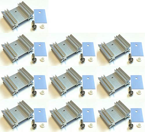 Easycargo 10-pack TO-220 Kühlkörper + Montagesatz für LM78XX Spannungsregler MOSFET Transistor silber